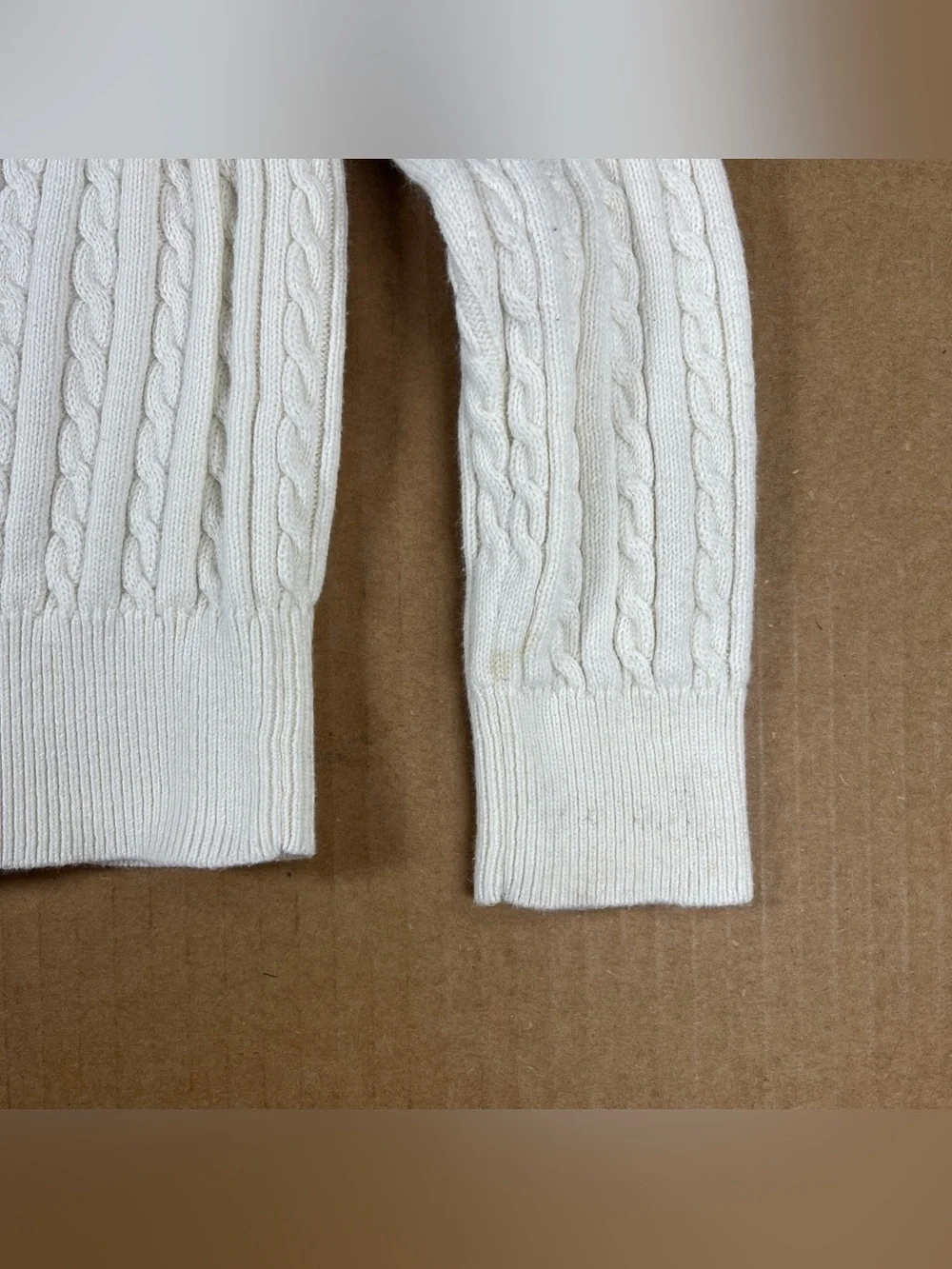 Polo Ralph Lauren Girls 4T White Cable Knit Cardigan Sweater Pink Pony Logo